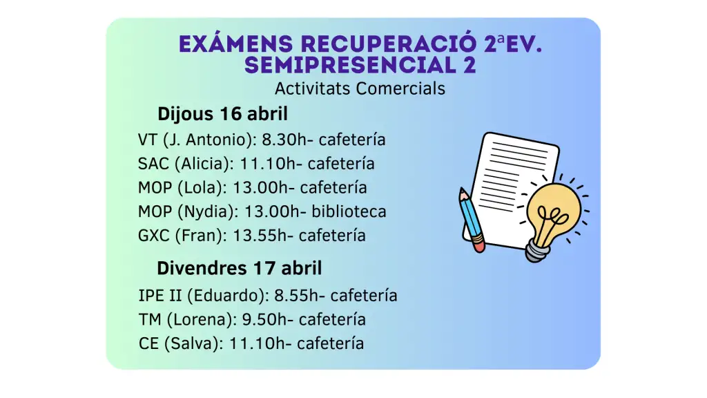 Exàmens de recuperació