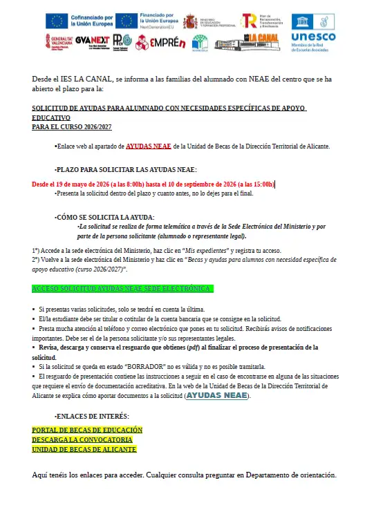 becas neae