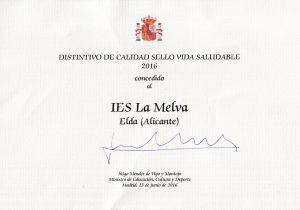 Diploma Sello Vida Saludable.