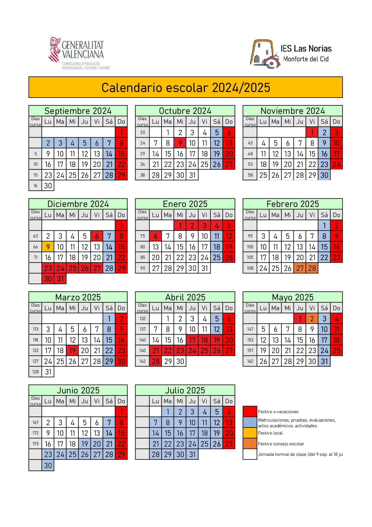 Calendario Escolar 24-25