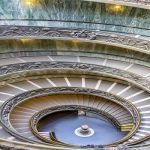 famous Vatican museum , staircase give it more gothic atmosphere. Vatican museum in Rome, Italy