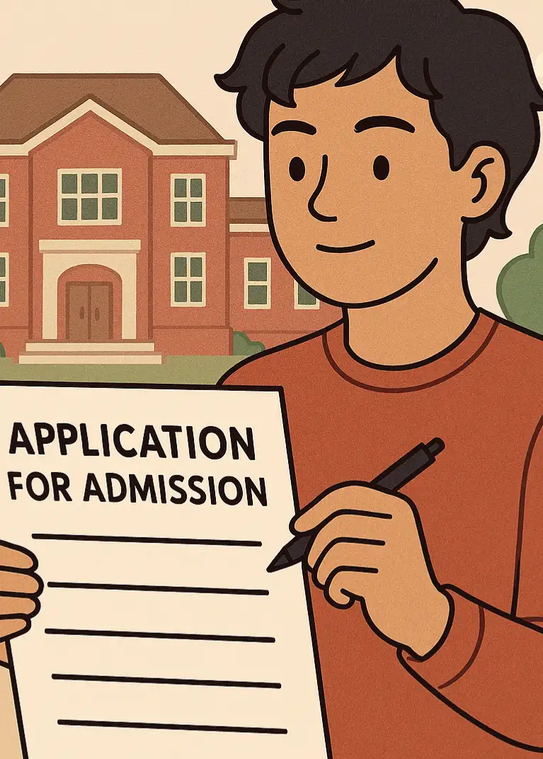 Joven solicitando admisión