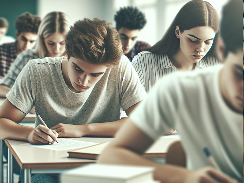 Alumnado haciendo un examen