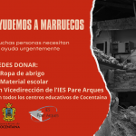 Cartel informando de la campaña de ayuda a las victimas del terremoto de Marruecos