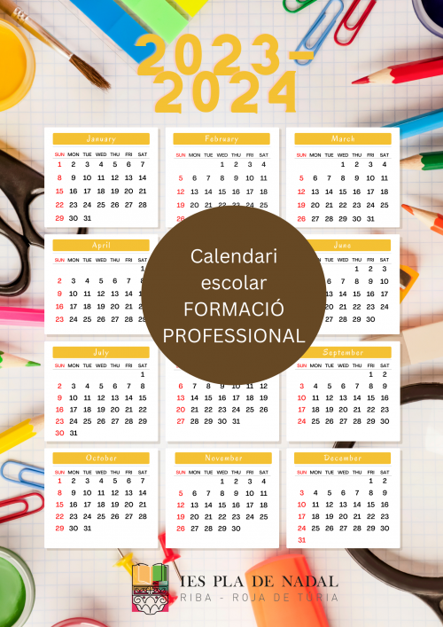 Colorful Realistic School Supplies 2023 A2 Calendar Poster (3)
