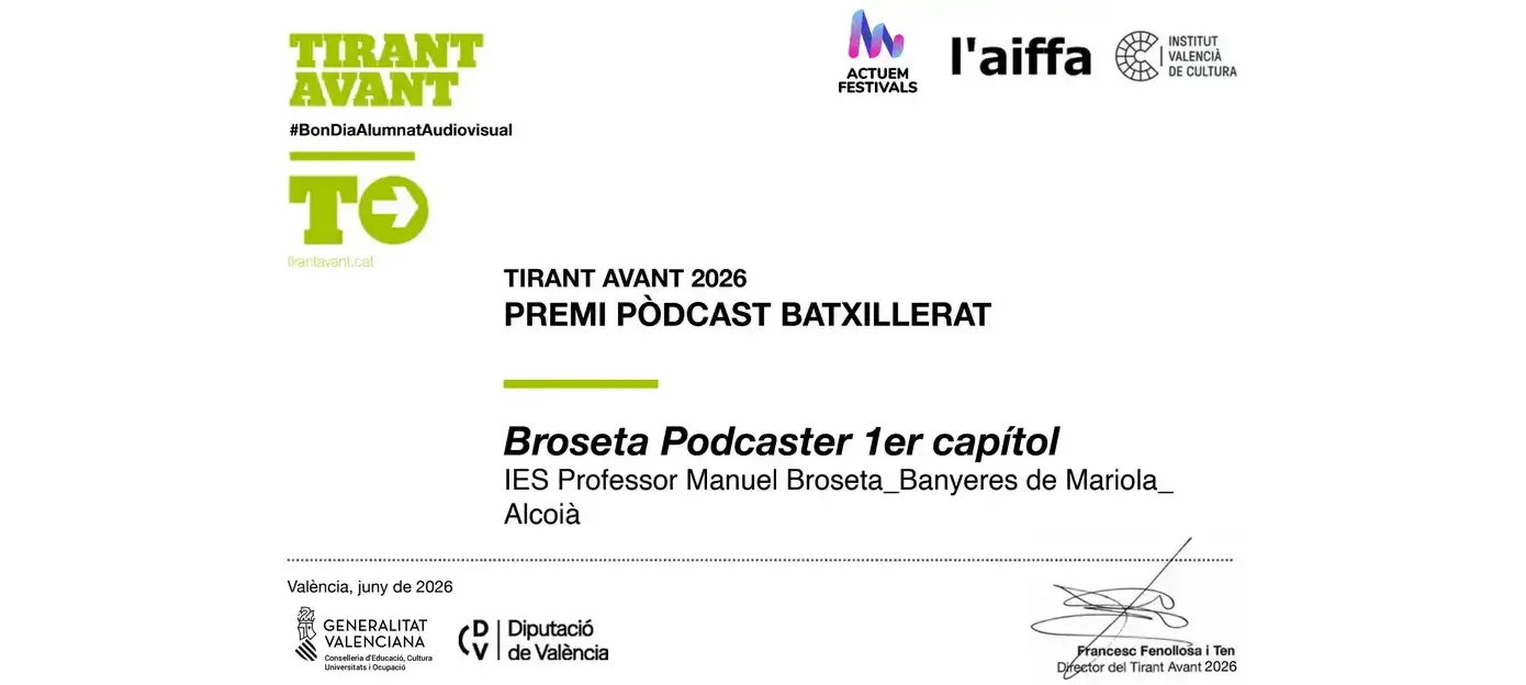 Premi Pòdcast Batxillerat: Tirant Avant 2026