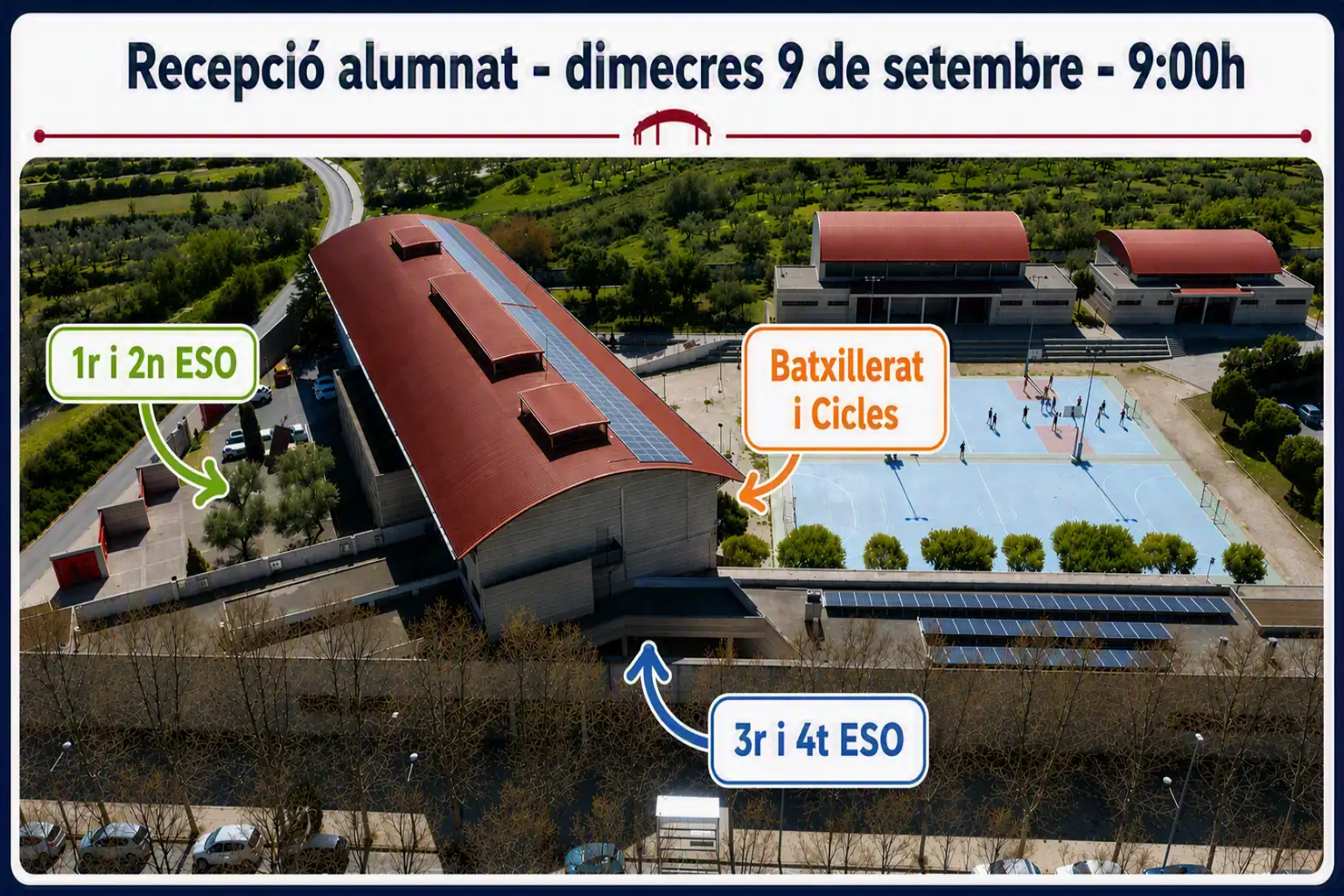 Horari d’acollida de l’alumnat i inici de les classes