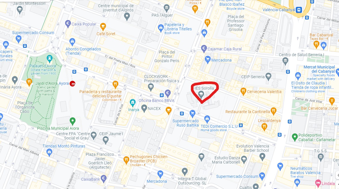 Mapa de la localització del centre