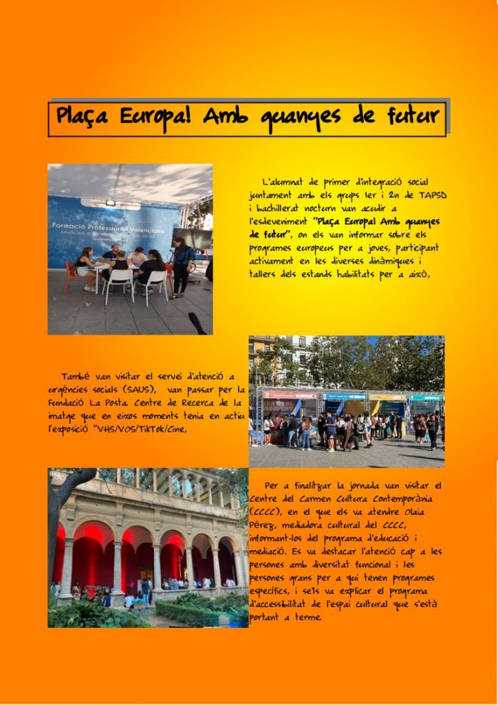 Visita a plaça Europa per l'alumnat de cicles i nocturn