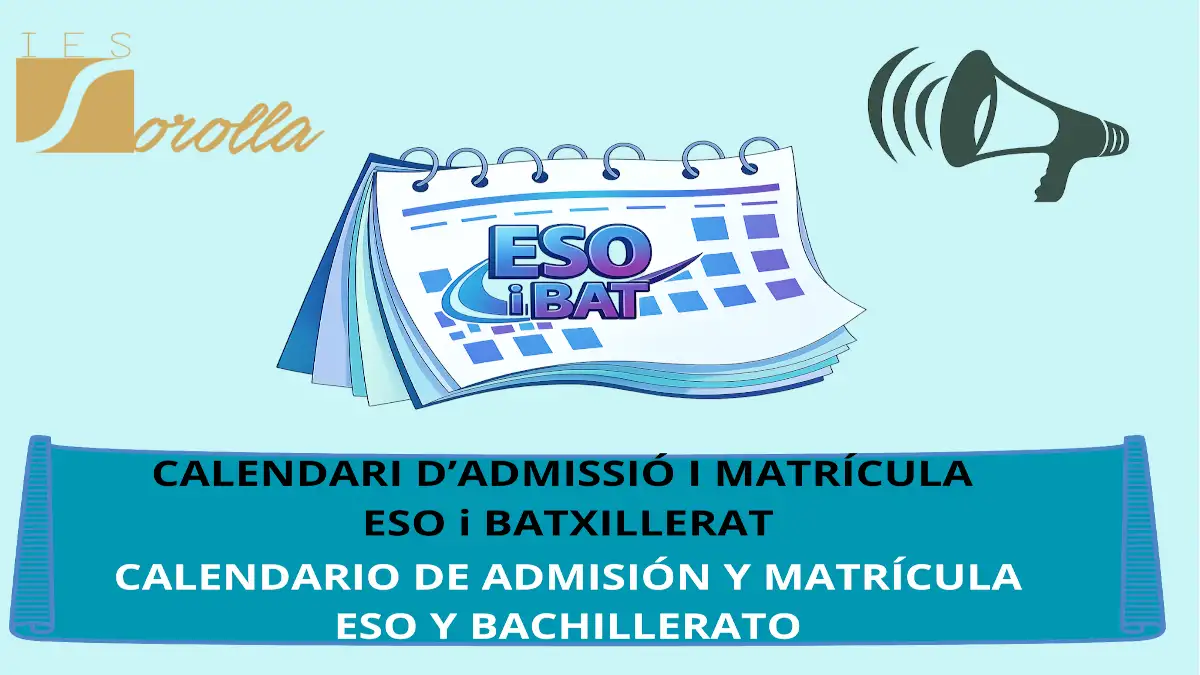imagen enlace información calendario admisión y matricula eso y bachillerato