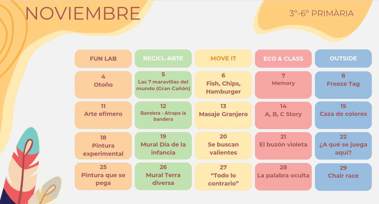 NOVIEMBRE EXTRAESCOLARES 2 3 CICLO