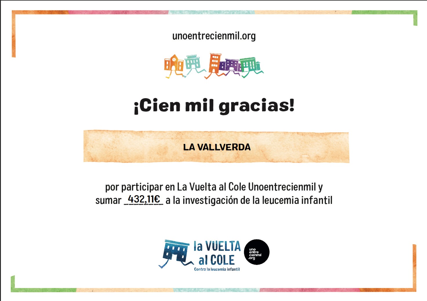 Agradecimiento por el apoyo a la investigación de la leucemia infantil