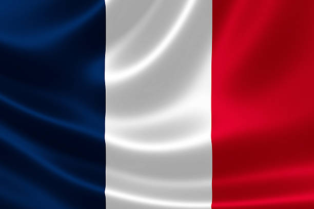 3D rendition of the flag of France on silky fabric.