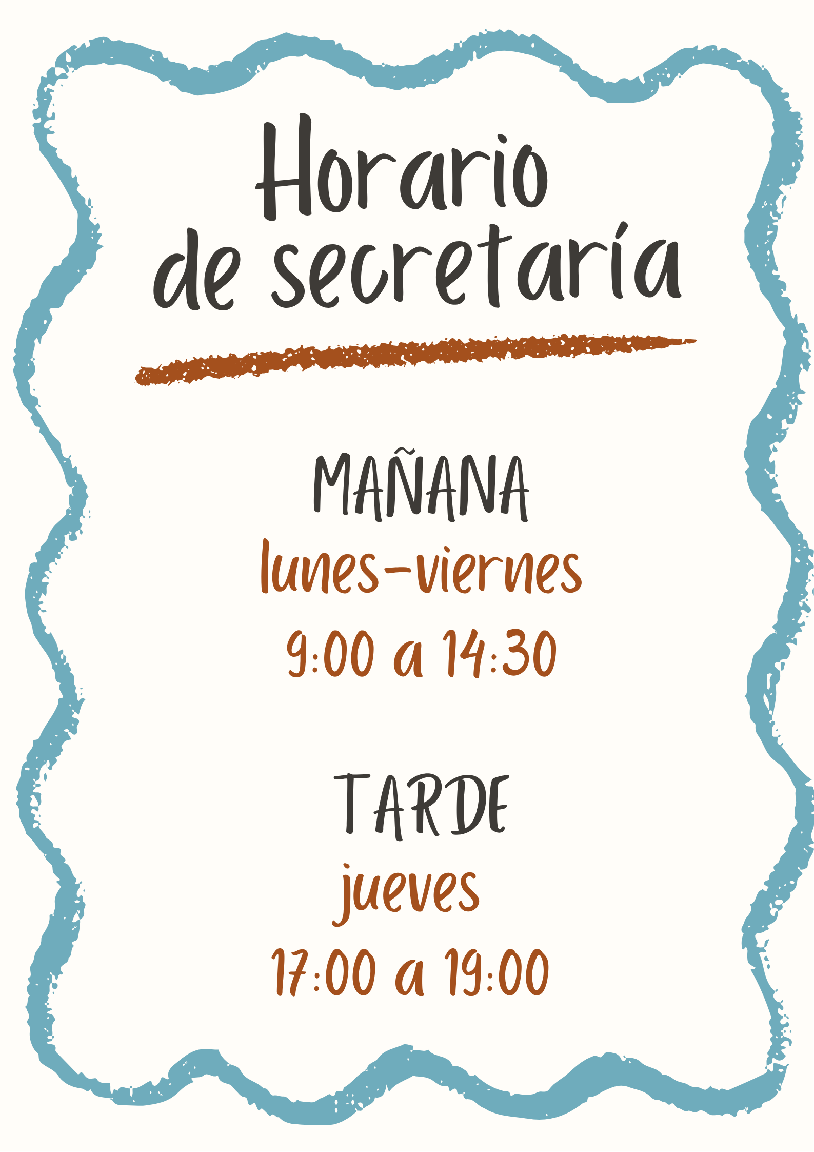 cartel flyer Horario de atención negocio libreria ilustrativo amarillo y celeste (1)