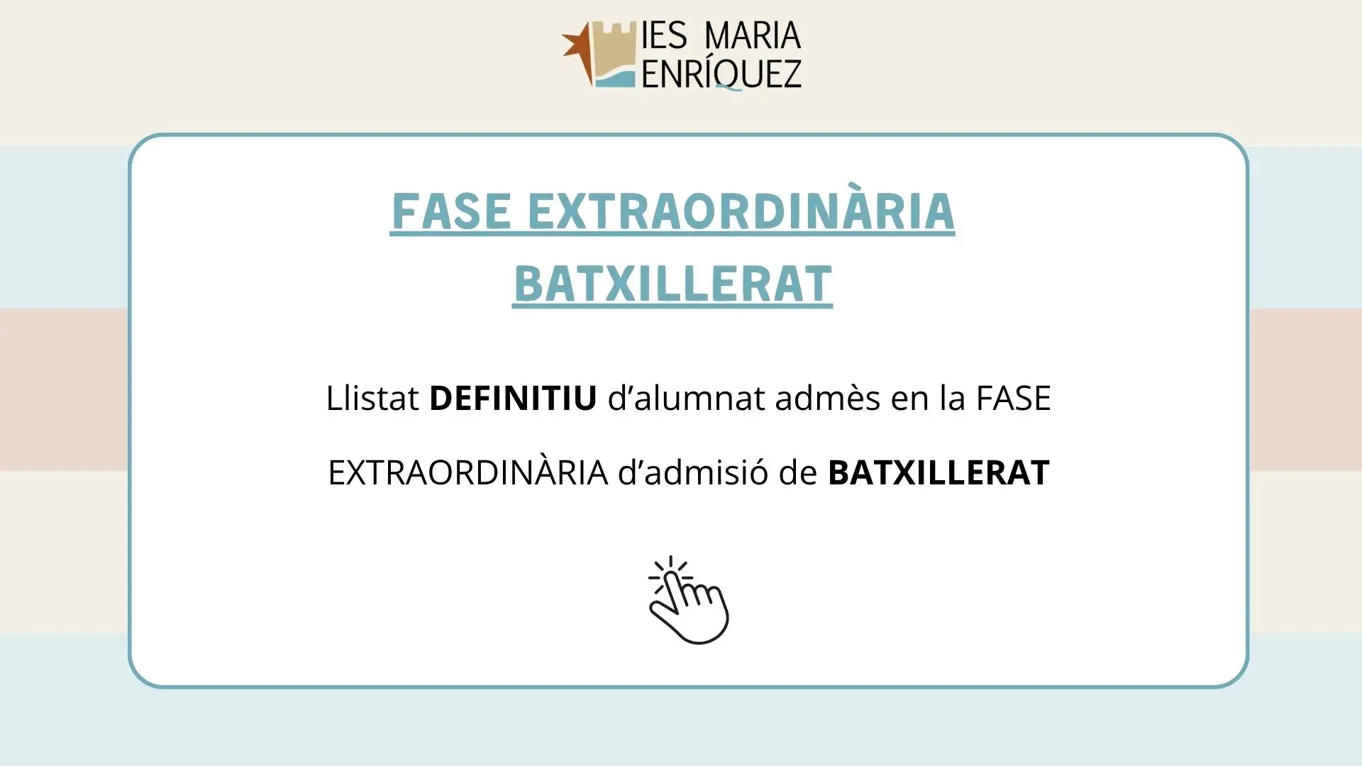 FASE EXTRAORDINARIA BATXILLERAT