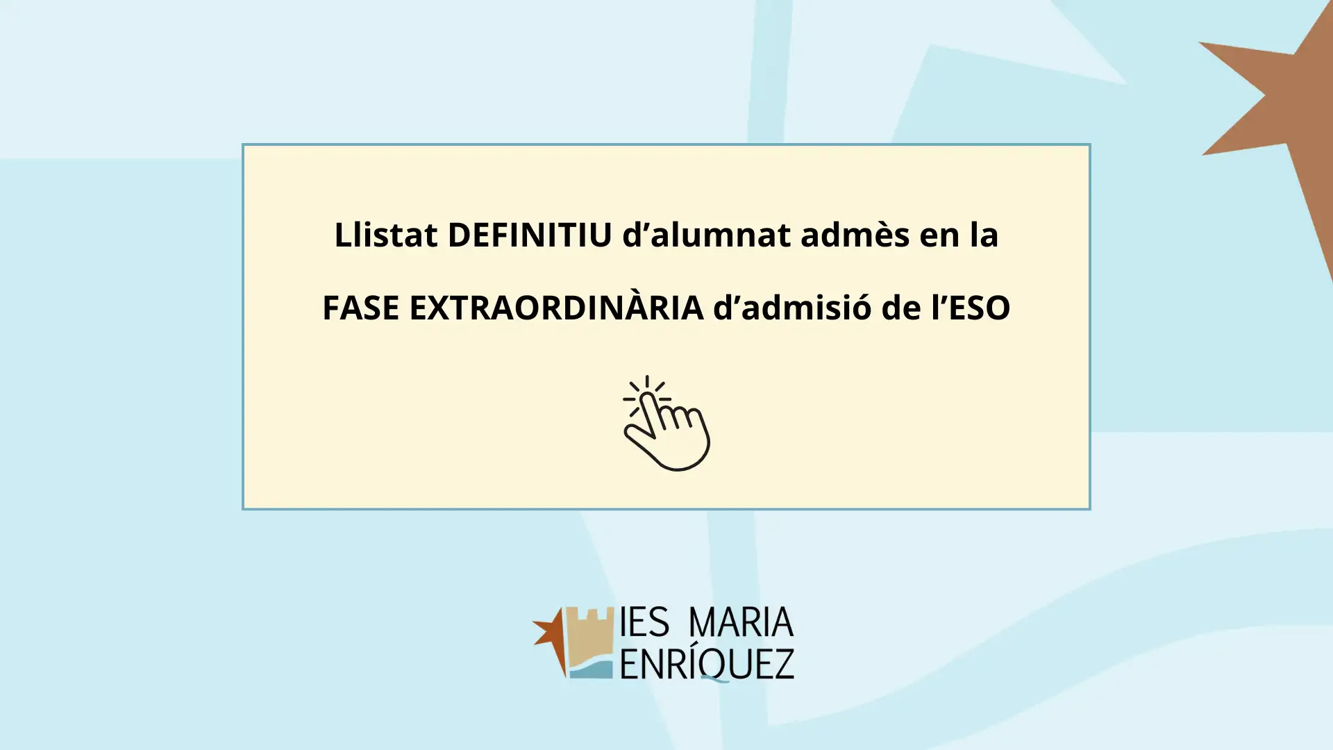 LLISTAT DEFINITIU D'ALUMNAT ADMÈS EN LA FASE EXTRAORDINÀRIA D'ADMISSIÓ DE L'ESO