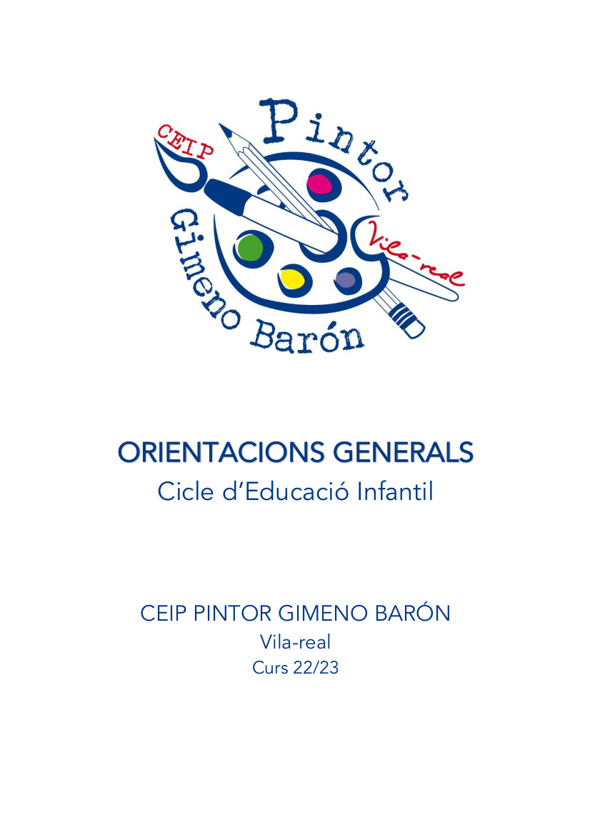 ORIENTACIONS GENERALS INFANTIL