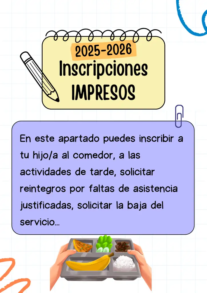 Acceso a la documentación e impresos de inscripción y oras gestiones.