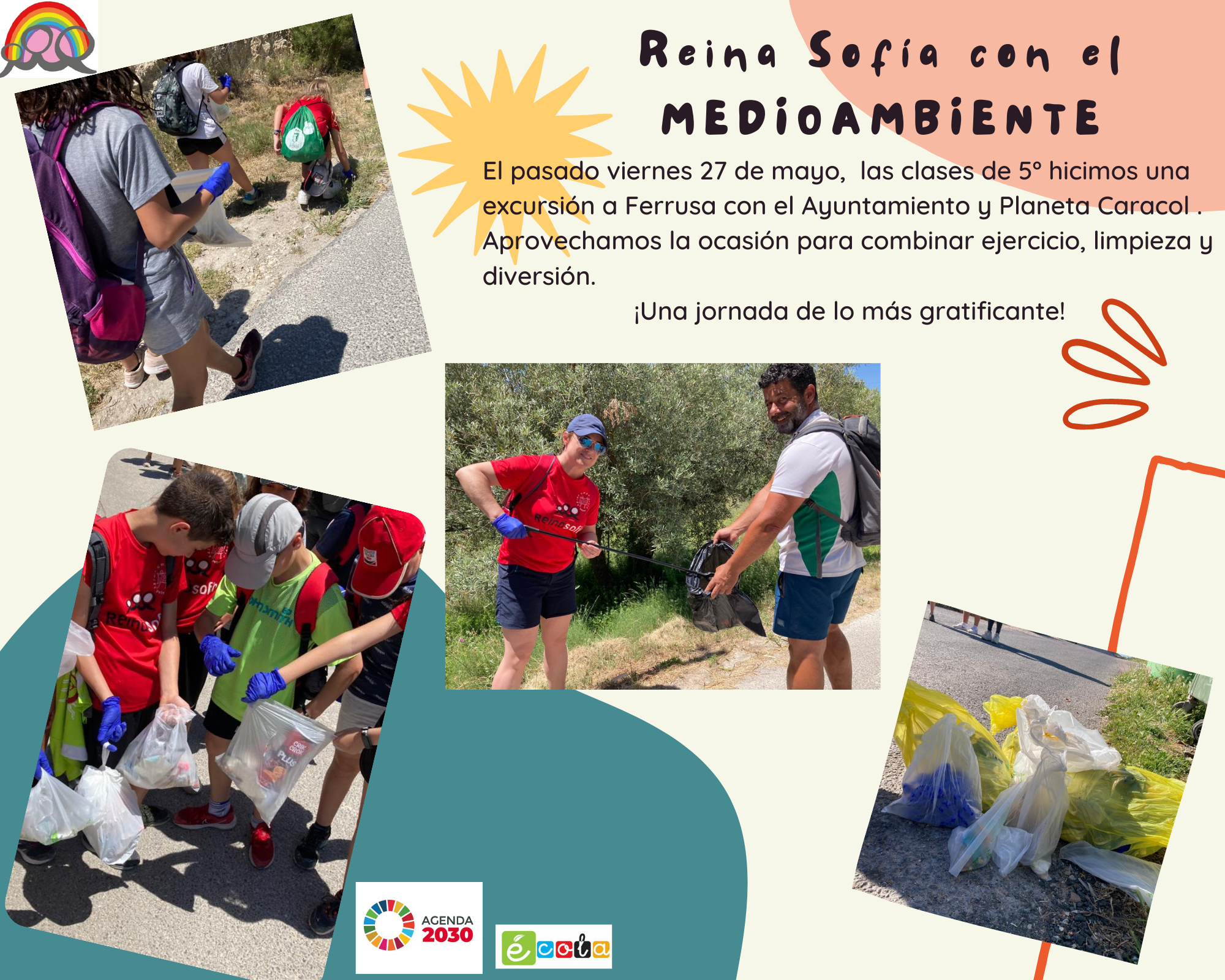 Collage de fotos de naturaleza de doodling creativo colores pastel