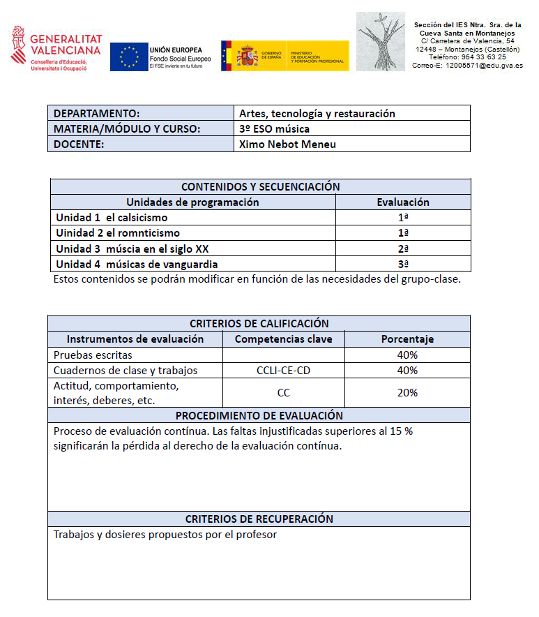 3 eso musica