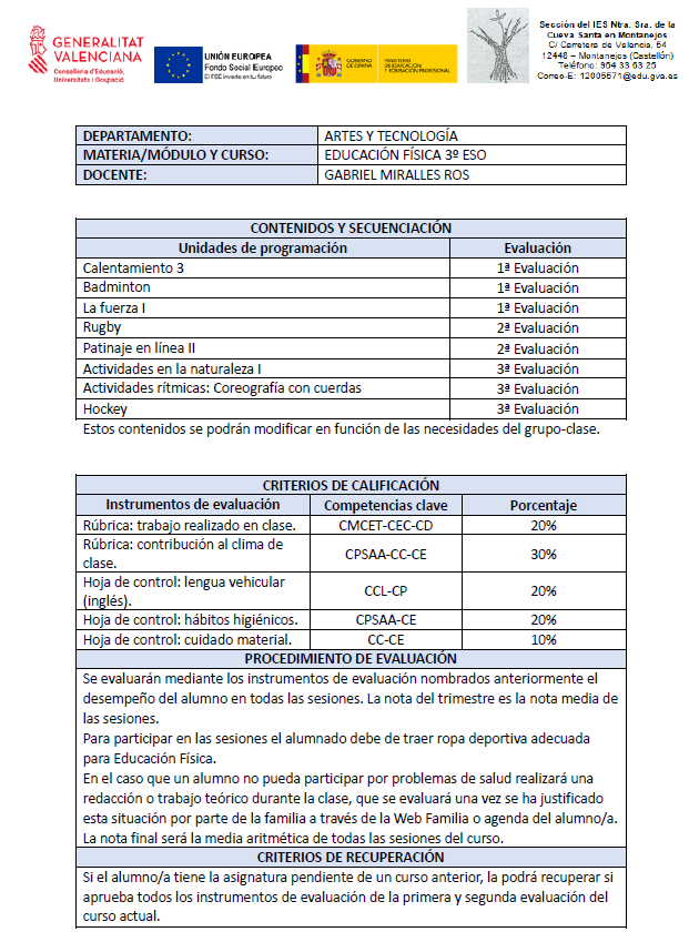 EF 3º ESO