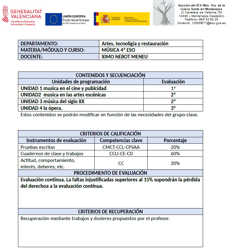 musica 4eso