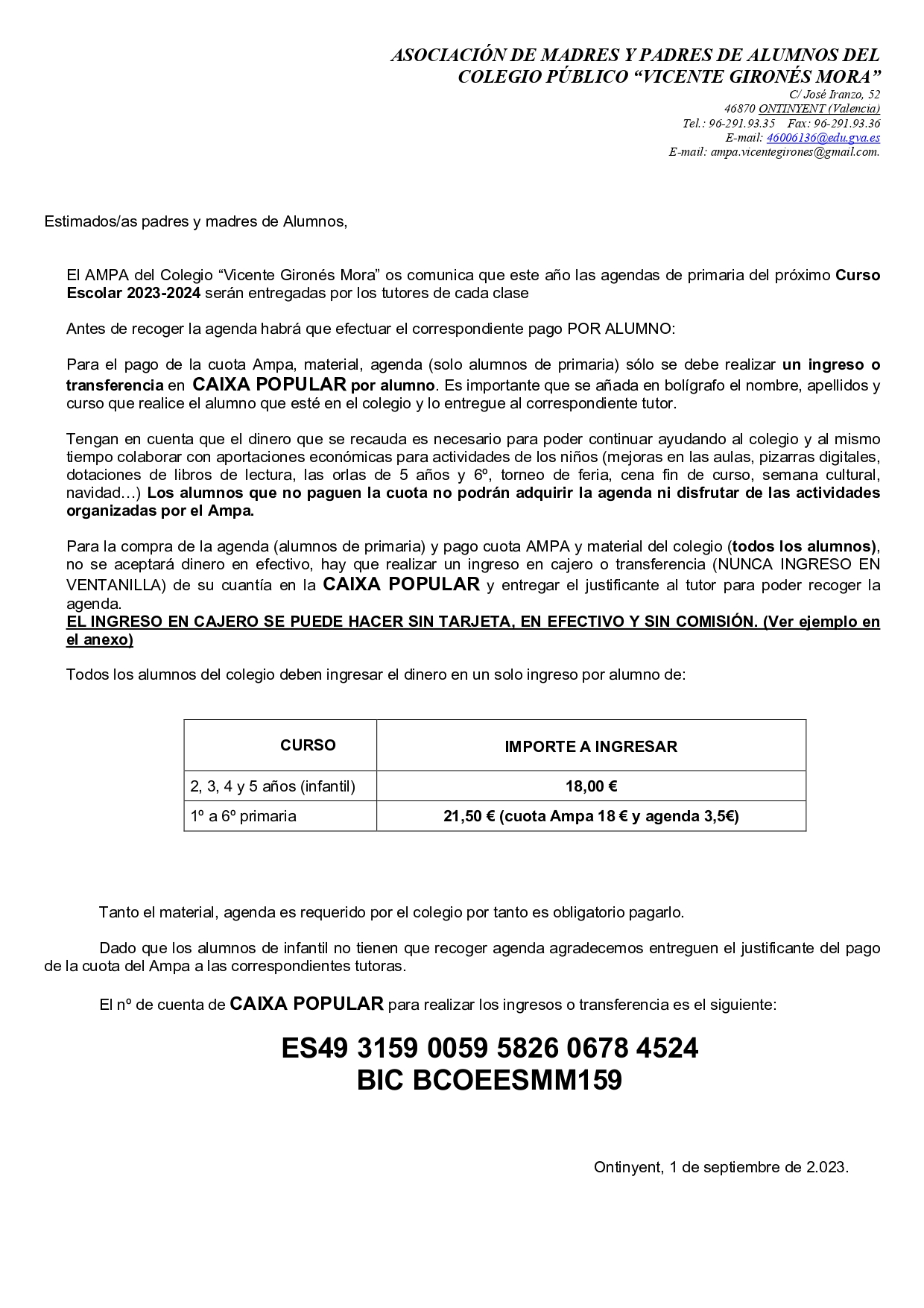 NOTA INFORMATIVA PRECIO AGENDA CURSO 2023-2024-1_page-0001