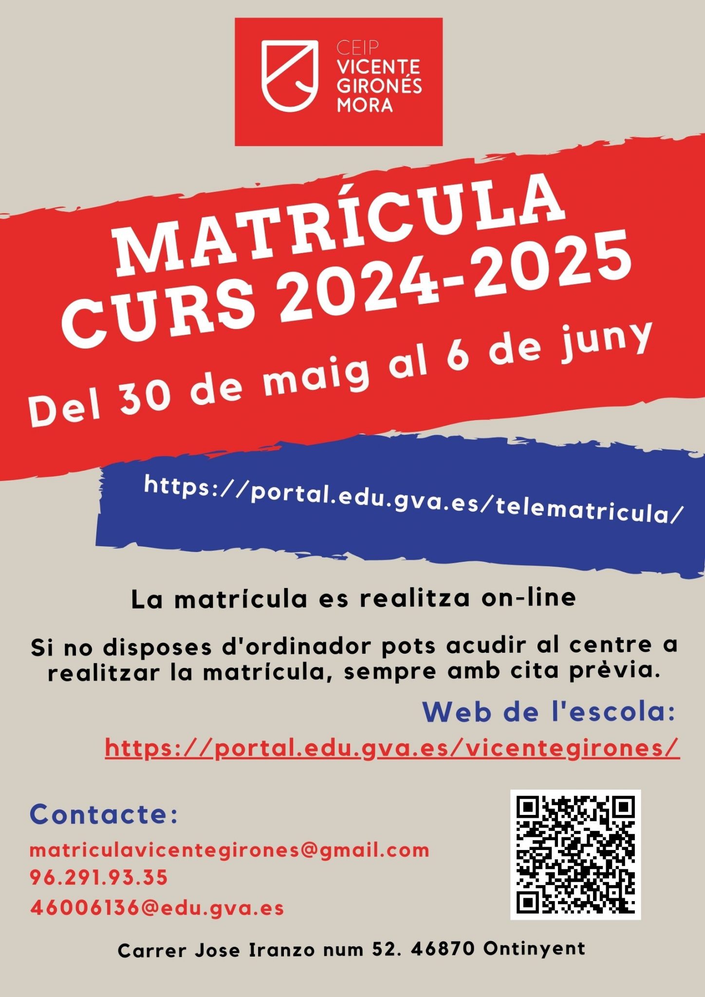Matrícula curs 2024-25